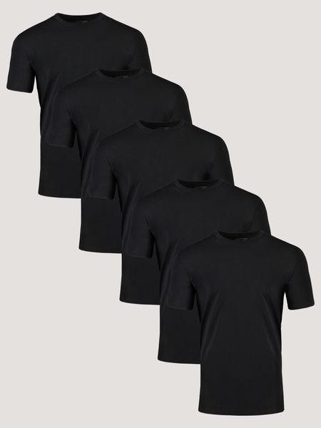Tall All Black Performance Crew 5-pack Ghost Mannequin | Fresh Clean Threads